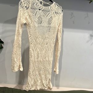 Crochet swim cover up dress